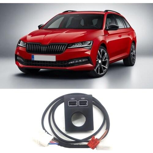 Car Rear Seats USB Socket Armerst USB Adapter for Skoda Superb III