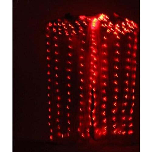 New 2018 1pair LED lights Belly Dance Silk Fan Veils colorful real Silk Fan Veil for Stage Performance Props LED Fan 5 colors