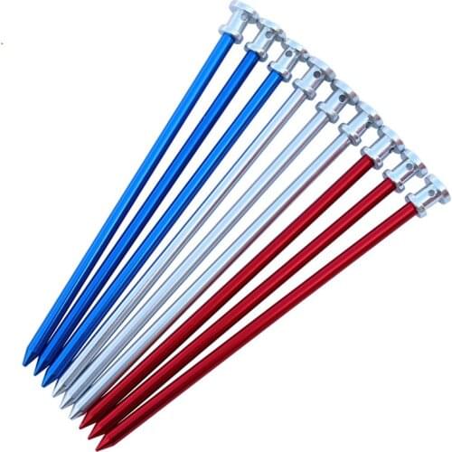 High-strength luxury tent nail tube camp solid aluminum canopy light pegs mud stakes hike pin rod building camping repair metal