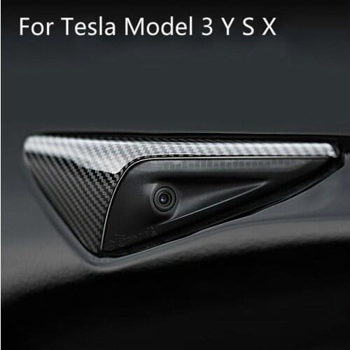 For Tesla Model 3 Y S X Model3 Side Camera Carbon Fiber ABS Protection Cover For Tesla Model Three Accessories 2Pcs/Set