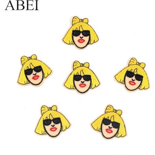 10pcs/lot Embroidered Fashion Women W/Sunglass Appliques Diy Handmade Clothes Jeans Backpack Stickers Iron On quality Patches