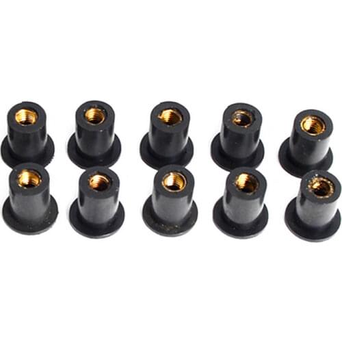 10pcs M5 Rubber Grommet Rubber Well Nut Metric Windscreen Nuts For Suzuki Bandit Hayabusa GSX-R1300 GSX-R 600 750 1000 Honda CBR