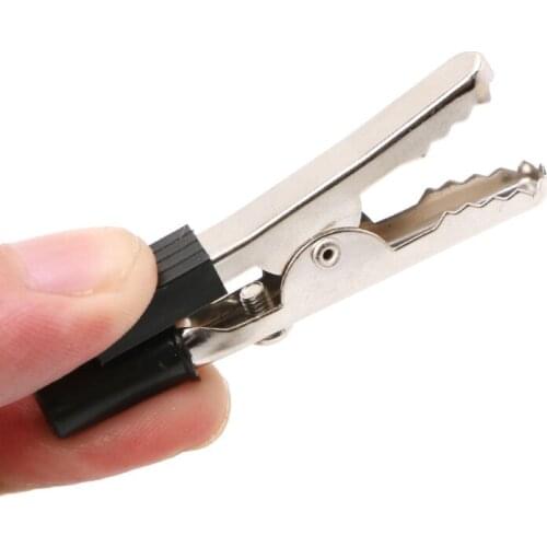 10X Insulated Crocodile Clips Plastic Handle Cable Lead Testing Alligator Clamps