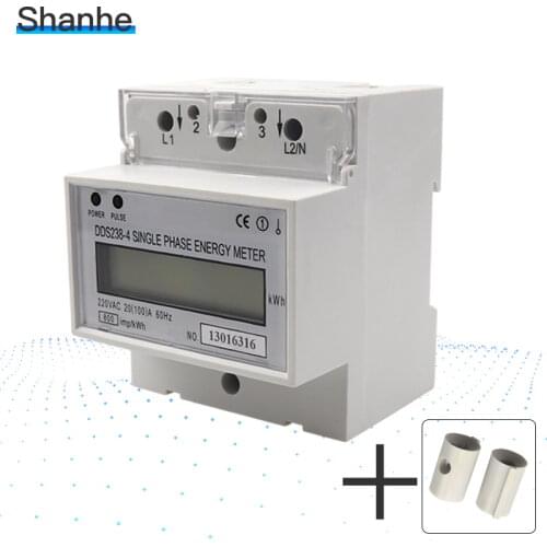 20(100)A 220V 60HZ DDS238-4 Single phase Din rail KWH Watt hour din-rail energy meter LCD
