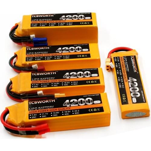 2S RC LiPo Battery 7.4V 4200mAh 35C 60C Battery LiPo For RC Airplane Quadcopter Car Boat Drone Rechargeable Batteries 2S