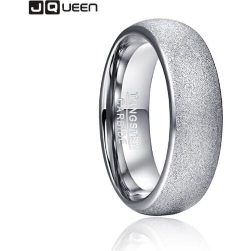 6MM Width Tungsten Carbide Ring Sandblasted Steel Color Dome Tungsten Steel Ring Tungsten Steel Mens Ring