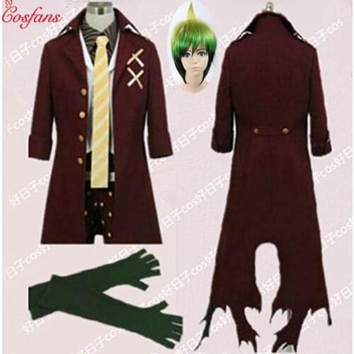 8PCS Ao no Exorcist Blue Exorcist King of Earth Amaimon men Cosplay Costume Halloween Cosplay Costume and wig free delivery