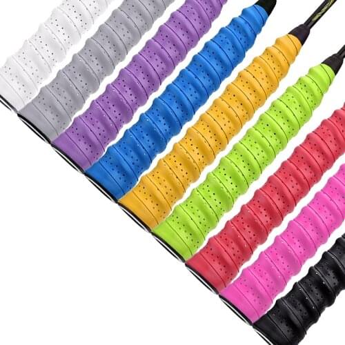 9 Pack Multicolored New Racket Grip Anti Slip Perforated Super Absorbent Tennis Overgrip Badminton Overgrip Pickleball Overgrip