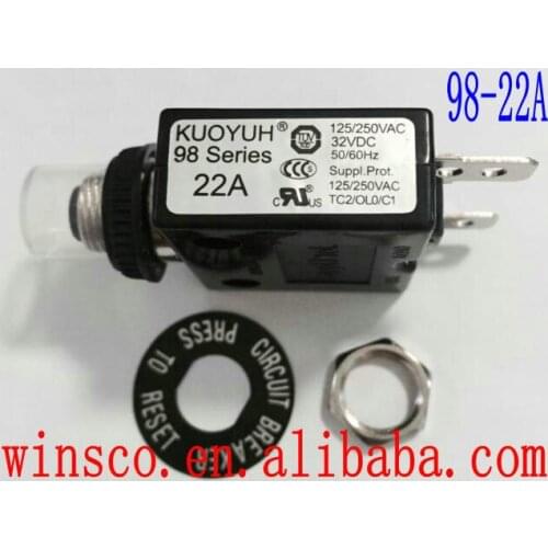 98-22A Waterproof cap 100% NEW KUOYUH CIRCUIT BREAKER 98 SERIES 22A