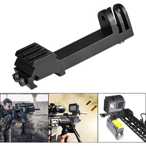 2in1 Picatinny Weaver Rail Adapter Action Camera Pistol Airsoft Gun Mount for Gopro Hero Sony SJCAM Eken Xiaomi Yi Paintball Gun