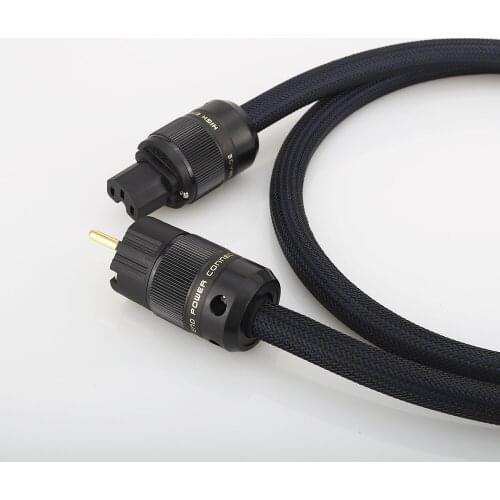Audiocrast P110 Silver Plated Audiophile AC Power Cable Pure Black Power Cord Cable HIFI HI END Schuko US