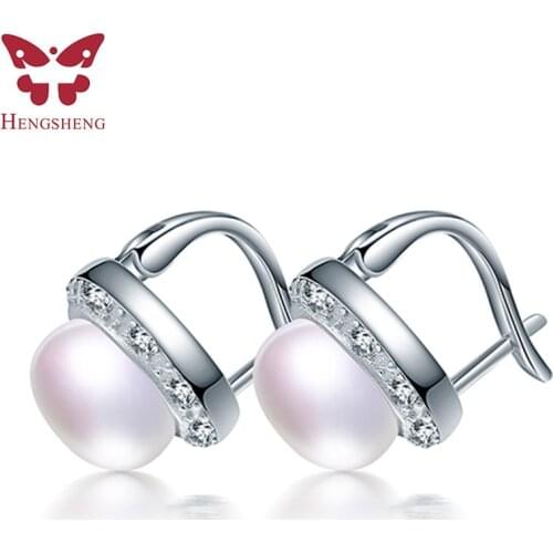 2021 butterfly buckle stud earrings, freshwater white pink purple black gold color AAAA pearl earring for women fine jewelry