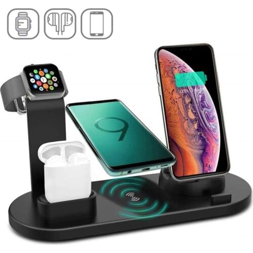4 in 1 Wireless Charging Stand Qi Fast Charger Dock Station For Apple Watch 5 4 3 2 1 iPhone 12 11 X XS XR 8 for Airpods Pro