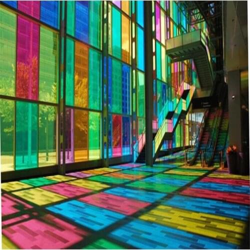 Colored decorative glass PET film insulation film sunscreen proof membrane red bi-color transparent window stickers Specials