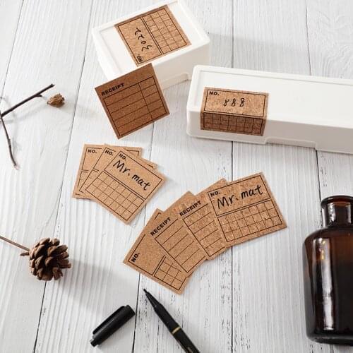Cork note stick wood label paper handwritten can paste date paste waterproof mark stick wood grain office memo
