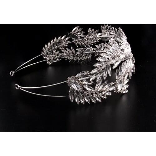 European Style Designer Women Crown Tiaras Full Crystal Rhinestone Headband Bride Hairband for Wedding Birthday Make Up Party