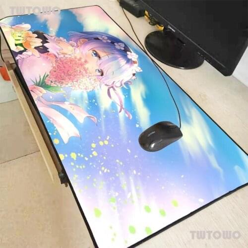 Rezero Anime Girl Gaming Illuminate Mouse Pad Gamer Computer Mousepad Large Mousepad for Desk Keyboard Mice Mat