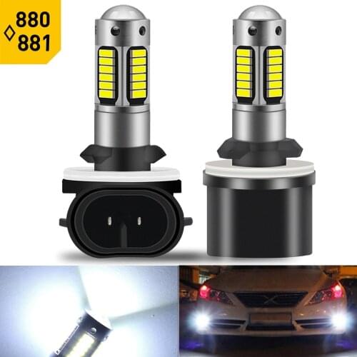 2PC White 30SMD 4014 880 881 H27 H3 H1 LED Replacement Bulbs For Car Fog Light car DRL Lamps 12V Daytime Driving Lamp 6000K