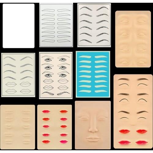 Microblading Tattoo Practice Skin Eyebrow Lip High Quality Blank Synthetic Rubber PMU Eyeliner Simulation Fake Training Set