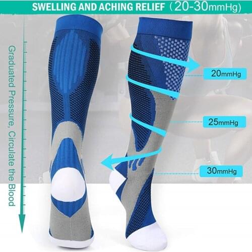 USHINE Running Compression Socks Stockings 20-30mmhg Men Women Marathon Sports Socks Cycling Football Varicose Veins