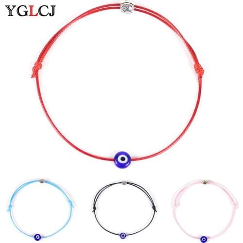 New Red Rope Bracelet Blue Eye Braided Bracelet Devil Eye Bracelet Couple Jewelry Wholesale