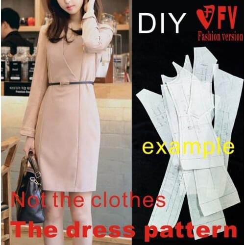 New style womens slim dress pattern garment cutting pattern drawing BLQ-353