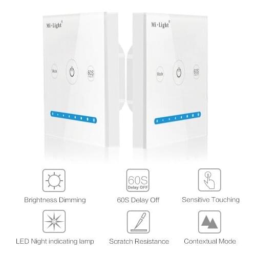 New Milight Led Controller Touch Switch Panel Adjust Brightness Led Dimmer Controller for Led Strip, Panel Light