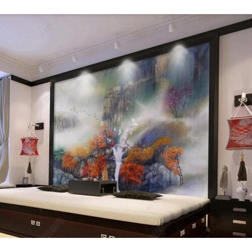 Papel de parede flowing water makes money, landscapescenery 3d wallpaper mural,lving room tv wall bedroom wall papers home decor