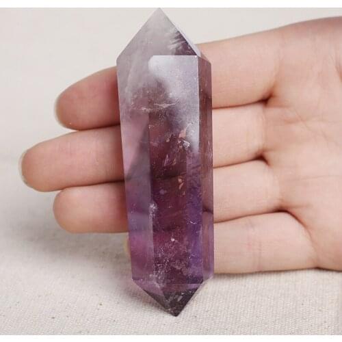 9cm Natural Purple Amethyst Quartz Crystal Point Healing Charming Wand