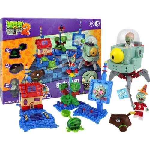 Genuine Kids Toys Plantes Zombi Toys Future World Full Set Ejection Gift Box Building Block Plastic Toys