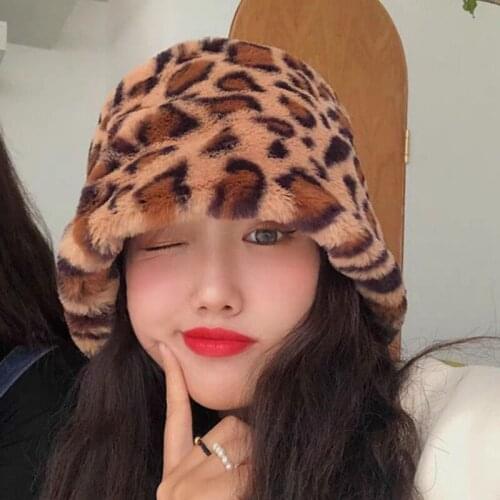 Faux Fur Bucket Hat Women Ladies Winter Cute And Warm Caps Hunting Panama Fishing Hat Soft Outdoor панамы Bucket Hats панама