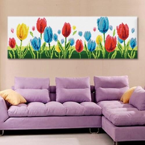 Prajna Cushion Latch Hook Colorful Flowers Carpet Embroidery For Needlework Crocheting Embroidery Latch Hook Rug Knit Kits Decor