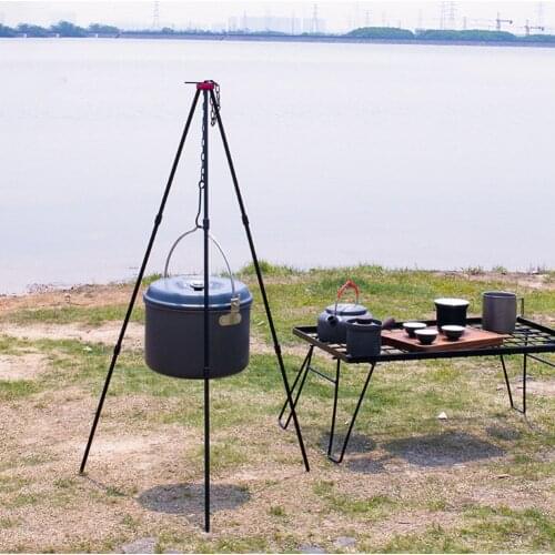 Campfire Camping Tripod Outdoor Aluminum Alloy Cooking Pot Hook Holder Family Outdoor Camping Accessories for SUNDICK