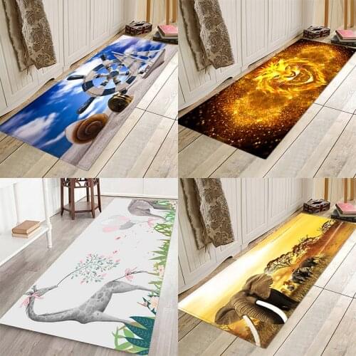 Elephant lion snail animal printing home mat