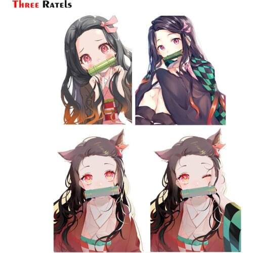 Three Ratels F575 Kamado Nezuko Kimetsu No Yaiba Car Vinyl Sticker PVC Figure Decal