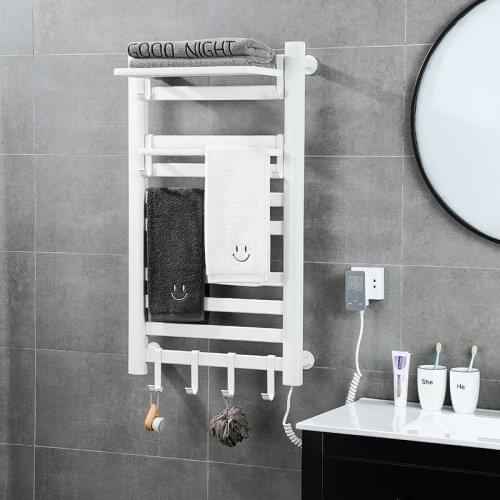 Intelligent electric heating towel rack / constant temperature antibacterial drying rack / bath towel free perforated towel rack