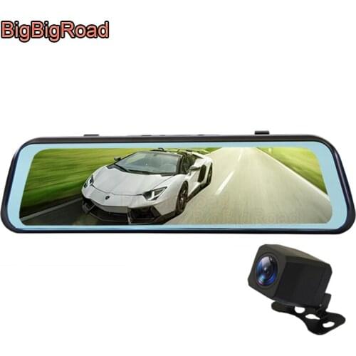BigBigRoad Car DVR Dash Camera Stream RearView Mirror IPS Screen Video Recorder For Hyundai Aslan KONA Palisade Rohens Veracruz