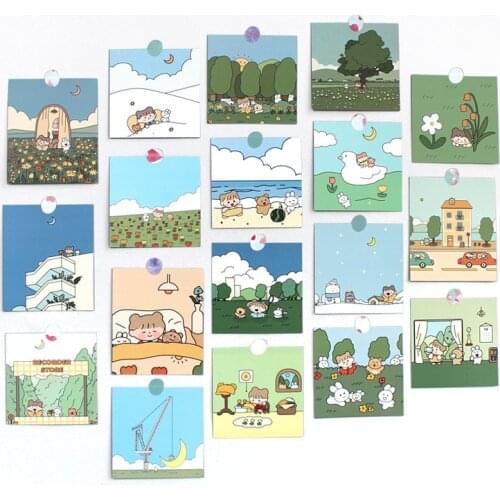 Japanese Cute Girl Card Hand Account Postcard Double Sided Pattern Decoration Material Posing Props Room Wall Background Sticker