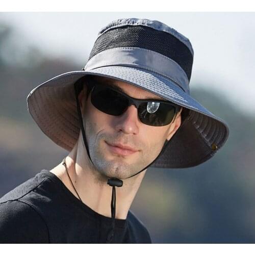 Women Men Breathable Mesh Boonie Hats Summer UPF50+ Sun Hat Outdoor Male Hiking Fishing Hat Casual Panama Beach Caps