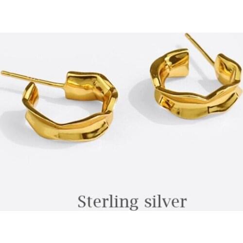 Sole Memory Retro Shiny Semicircle 925 Sterling Silver Fashion Female Stud Earrings SEA813