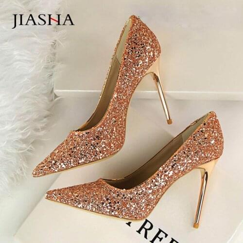 Casual shoes woman high heels 2020 new fashion pointed sequin shoes women pumps night club sandals women shoes zapatos de mujer