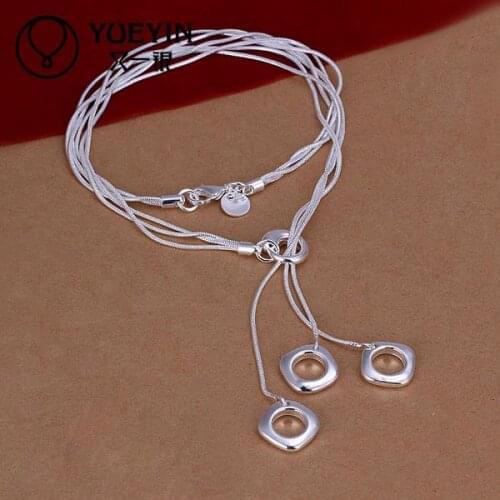 Silver plated pendant necklaces for women silver plated chain jewelry N153 for day wear Vintage Wholesale