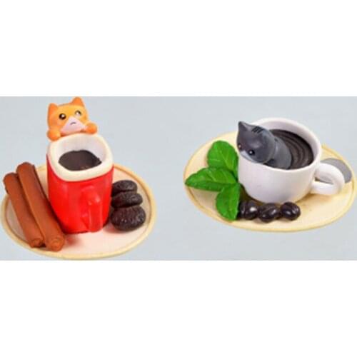 ZOCDOU 1 Piece Bathe Cute Cat Shower Coffee Cup Kitten Kitty Statue Figurine Crafts Figure Ornament Miniatures DIY Home Decor