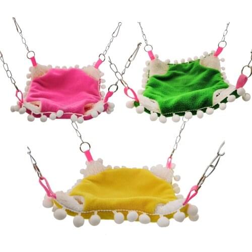 1pc 2 Size Double Layer Ball Side Hamster Sugar Glider Hammock Cage Bird Squirrel Hanging Sleeping Bed Cage Small Pet Supply