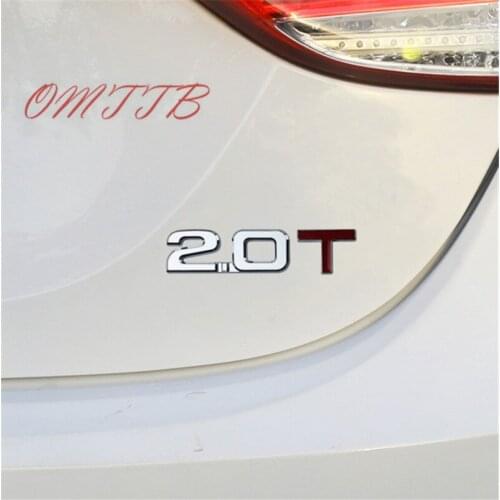1pc 3D ABS 2.0T 2.0 3.0 emblem car-styling badge Decals for renault toyota bmw ford focus 2 car sticker funny car sticker