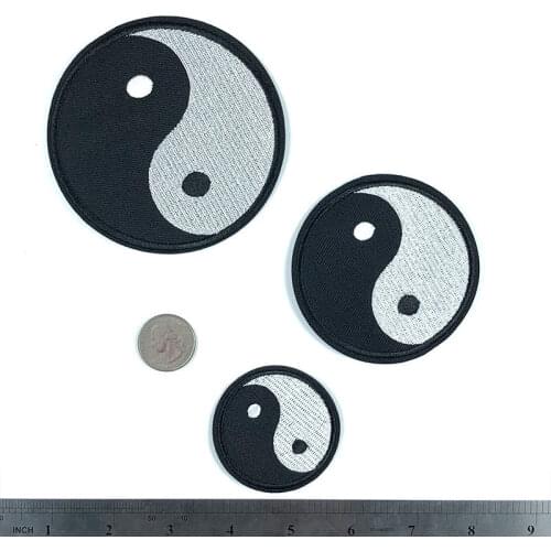 1PCS High-quality Stars Sticker Round China Tai Chi chart Patches Back Rubber Embroidery Diy Appliques Patch Accessories