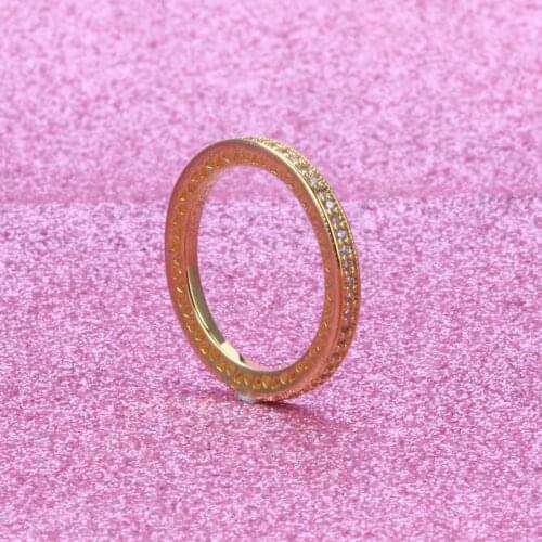 100% 925 Sterling Silver Pan Ring New Single Row Gold Classic Hollow Heart Ring For Women Wedding Party Gift Fashion Jewelry