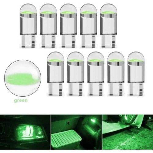 10x T10 501 Car Side Light COB LED Green Bulbs Error Free Canbus Xenon W5W Car Accessories Car License Plate Lights Dome Light