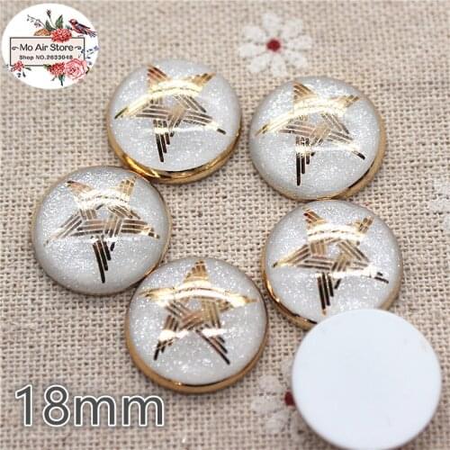 20pcs 18mm shiny star delicate Buttons Home Garden Crafts Cabochon Scrapbooking DIY Accessories