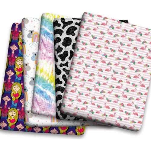 50*150cm New Colorful Cartoon Pattern Printed Leather Polyster Cotton Liverpool Bullet Fabric for DIY Handmade Half Yards